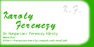 karoly ferenczy business card